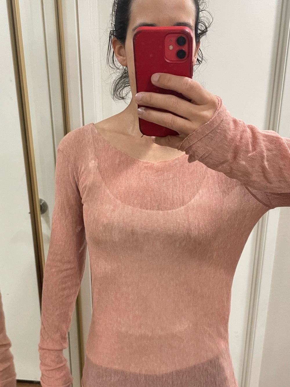 Joe’s Jeans - Sheer Long Sleeve Knit Top in Dusty Rose